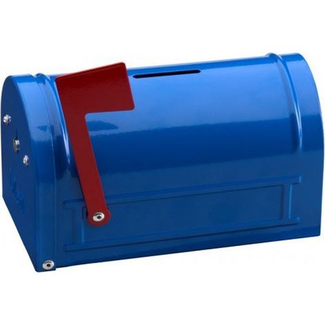 ARREGUI Hucha Mail C9701 Tirelire enfant en forme de boîte aux lettres americaine Caisse à monnaie et billets pour enfant pour ranger et transporter l'argent Coffre fort portatif Couleur Bleu (1/5)