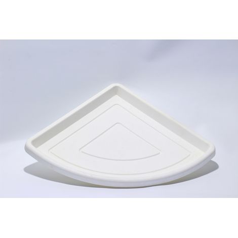 Sottovaso Angolare in Resina 42 cm. Bianco