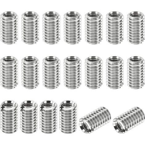 Filetage Adaptateurs Manchon Réducteur Écrou Insert Fileté Metal, 20 pcs M6x1 Mâle à M4x0,7 Femelle Réparation Insérer Écrou Vis Réducteur Inox Acier Attache 10mm (1/5)