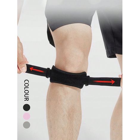 1pc Genouillère en silicone pour hommes, sangle de patelle sportive, support de genou pour protection du ménisque, adaptée pour sauts à la corde, badminton, basket, fitness, course à pied, cyclisme (1/4)