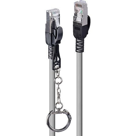 LINDY Patchkabel Cat.6A SFTP grau 0,5m verriegelbar