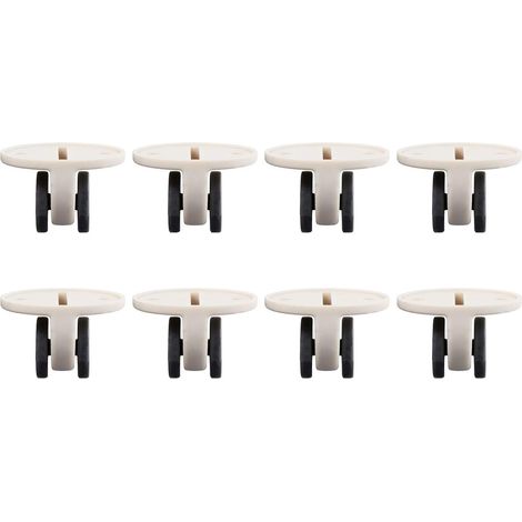 de 8 roulettes adhésives standard en plastique rigide pour