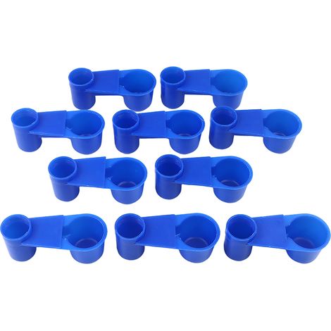 Lot de 10 gobelets pour oiseaux (cailles, chats, etc.) - Bleu chi (1/5)