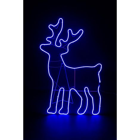 Reindeer Rope Light Silhouette-blue 89 x 50cm