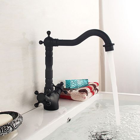 Robinet de lavabo vintage style européen, laiton, mitigeur évier cuisine salle de bain, robinet d'eau G1/2" (1/5)