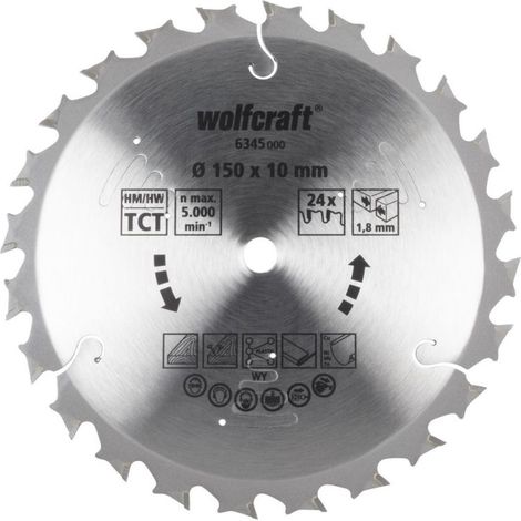 Wolfcraft Kreissägeblatt 150 x 10 mm Hartmetall Kreissägeblatt