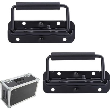 Poignées Pliantes à Ressort, 140mm Poignées De Caisse Pliantes, 2 Pièce Poignée de Boîte à Ressort, pour Caisses, Boîte à Outils, Bacs de Rangement (1/5)