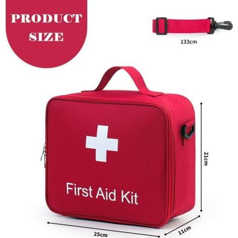 Trousse de Secours Vide, Étanche Trousse Pharmacie Voyage de Grande Capacité, Portable Sac de Médecine avce Sangle (1/4)