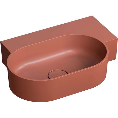 OMNIRES Ovo M+ - Waschbecken 56 x 39 cm, ohne Überlauf, ohne Armaturenloch, rechts, rot OVO555UWPTE (1/5)