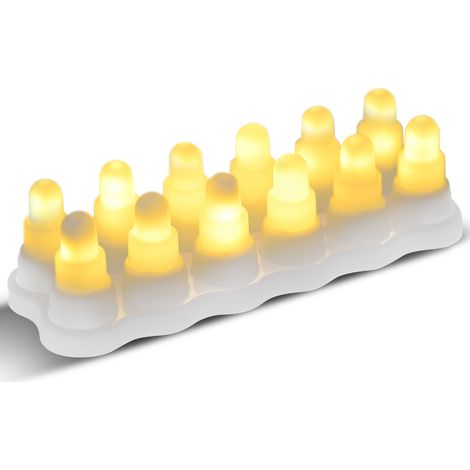 Eosnow 12er-Pack flammenlose Kerzen mit flackernden LEDs, USB-betrieben, elektrisch, kabellos, künstliche Teelichter für Raum, Party, Votiv, Jahrestag, Hochzeit, Festival, Dekoration, Geschenkideen