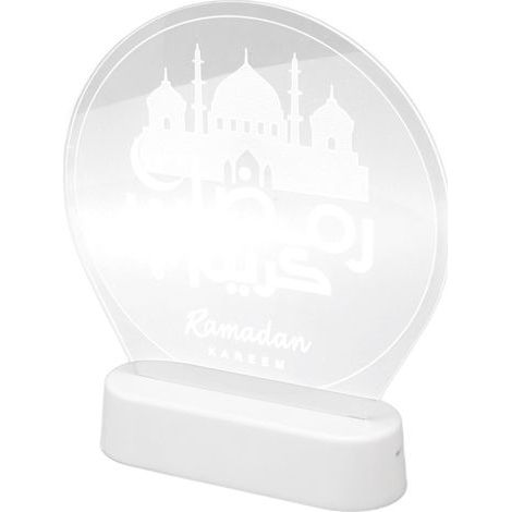 Farbenfrohes 3D-LED-Nachtlicht mit Fernbedienung für Eid Mubarak, dekorative Tischlampe für Ramadan, ideal für muslimische Familienfeiern. (1/5)
