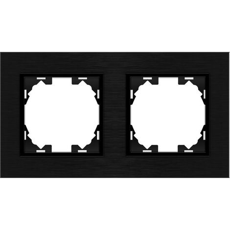 IluminaShop - Marco de Aluminio Empotrable Negro para 2 Modulos Serie wLux (1/2)