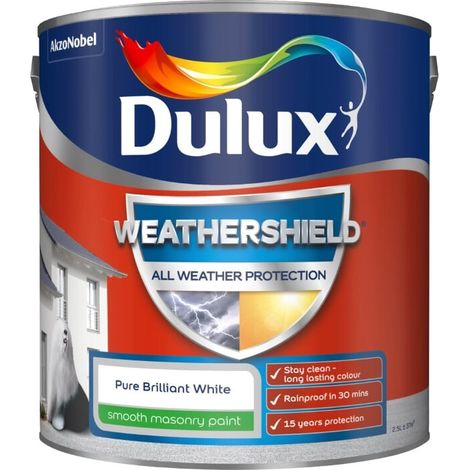 Dulux All Weather Protection Smooth Masonry - Brilliant White - 2.5L