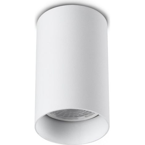 Ideal Lux Plafoniera moderna Look 1 luce GU10 bianca alluminio vetro
