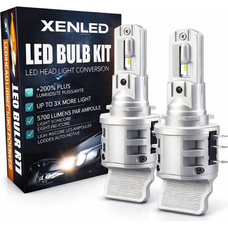 2 x Ampoules H15 LED 15/55W EasyLite 8000Lms CANBUS - Puissant 12V 20W PGJ23t-1 (1/5)