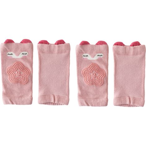 Genouillères Bébé - Protection Anti-chute pour Ramper - Élastiques avec Bande Caoutchouc Non Glissante - Épaisseur Terry Renforcée - Taille 8 x 11 cm - Pour Enfants 0 à 3 Ans - Lot de 2 Paires (1/5)