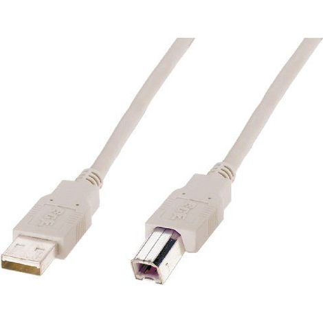 Digitus USB-Kabel USB 2.0 USB-A Stecker, USB-B Stecker 1.80 m Beige Rund, doppelt geschirmt AK-3001 (1/3)