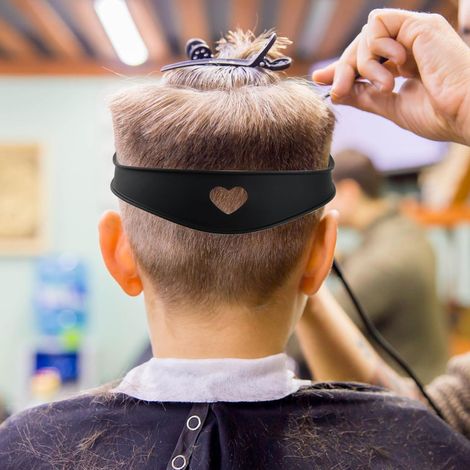 Lntyq Verstellbare Haarschneideführung, professionelles Haarschneidewerkzeug, für Haarschnitte, gerader Hals, tragbar, einfach zu verwenden (schwarz) (1/4)
