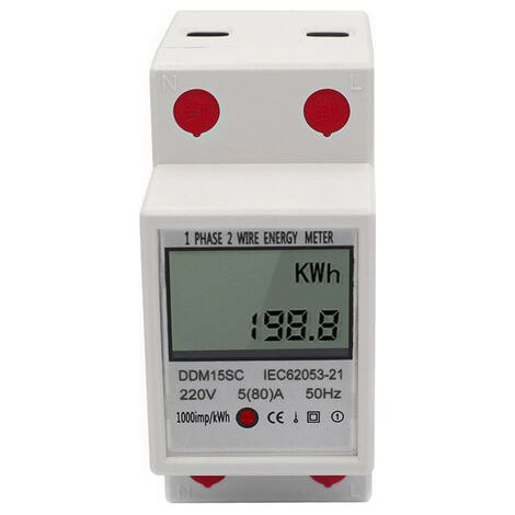 DDM15SC Einphasiger Multifunktions-Energiezähler mit LCD-Display, 220 V/50 Hz, 5–80 A (1/5)
