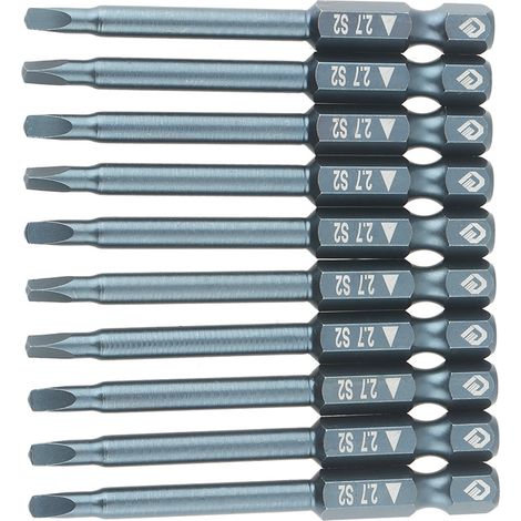 10-teiliges Set mit 6,3 mm Schaft, 65 mm, S2-Legierungsstahl, dreieckigen Schraubendreherbits, K6,3 x 65 mm x 2,7 (1/5)