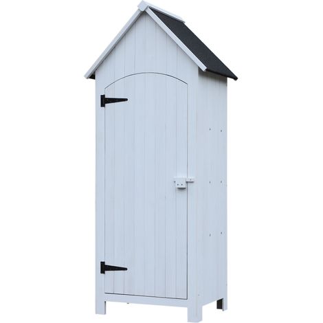 Armoire de jardin 1 porte CALISTA sapin blanc (1/5)