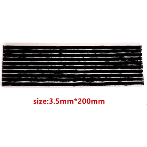 30 Stück schwarze/braune Gummistreifen zur Reparatur schlauchloser Reifen, 3,5 mm × 100 mm / 4,5 mm × 100 mm / 6,0 mm × 200 mm