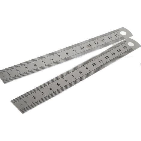 Règle droite, 2 unités, 15 cm, 6 pouces, acier inoxydable, outil (1/5)
