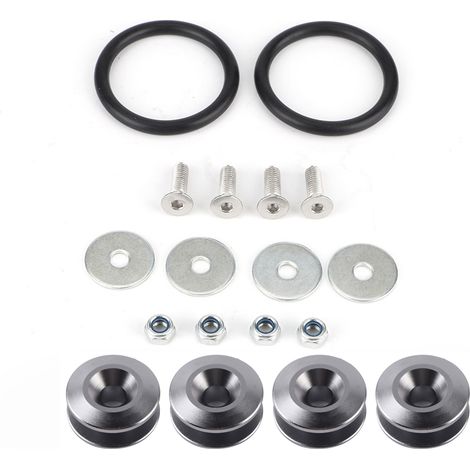 Kit de fixation rapide pour capot auto, boulons et rondelles en alliage d'aluminium gris, pare-chocs et habillage moteur (1/5)