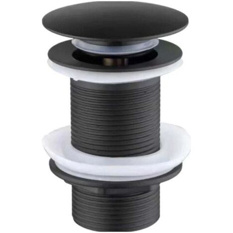 Bouchon de vidange Premium Noir Mat Bouchon de lavabo Bouchon de vidange Clickwaste Verrouillable (1/4)