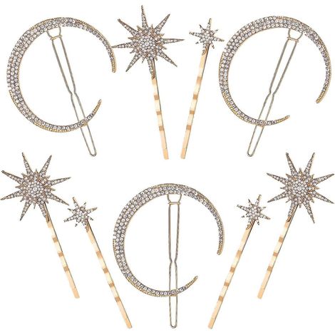 lot De 9 Pinces Cheveux Toile De Lune Pinces Cheveux Toiles Pinces Cheveux Strass Accessoires Femmes Filles Coiffure Dcoration (1/5)