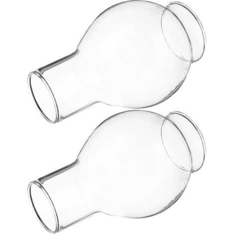 Lot de 2 bougeoirs en verre coupe-vent au design simple , offrant une protection optimale des bougie (1/5)