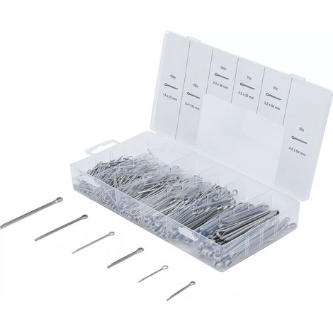 Pasador BGS split pin assortment acero inoxidable 1.6-4.0mm 555 piezas