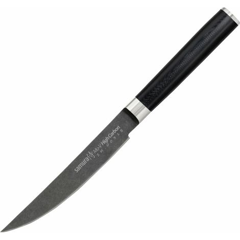 Coltello da bistecca Samura MO-V Stonewash da 120 mm - Acciaio AUS-8, manico in G10