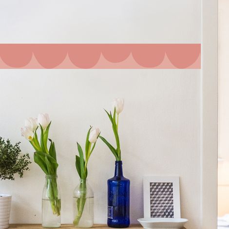 Frise décorative adhésive, feston fantaisie rose, 9 cm X 300 cm (1/5)