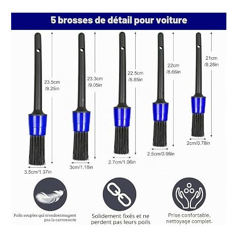 Car Detailing Brush Kit, Multifunctional Car Cleaning Brush, Interior Exterior Detailing Brushes for Car Wheel Engine Dashboard Wash (1/4)