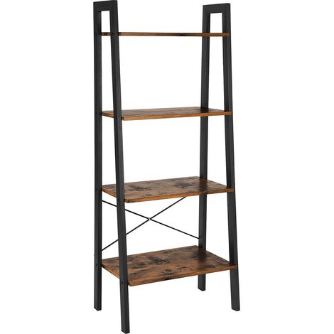 Libreria a scala industriale LLS44X in legno rustico e metallo (1/5)