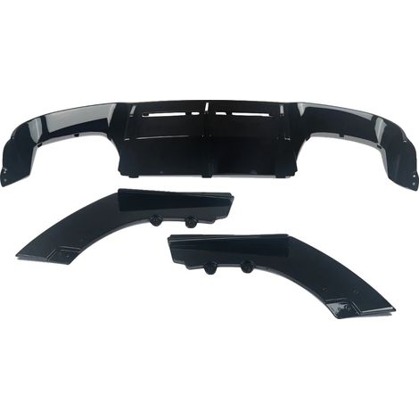 Diffuseur de pare-chocs arrière, plastique ABS durable, installation facile, noir brillant (1/2)