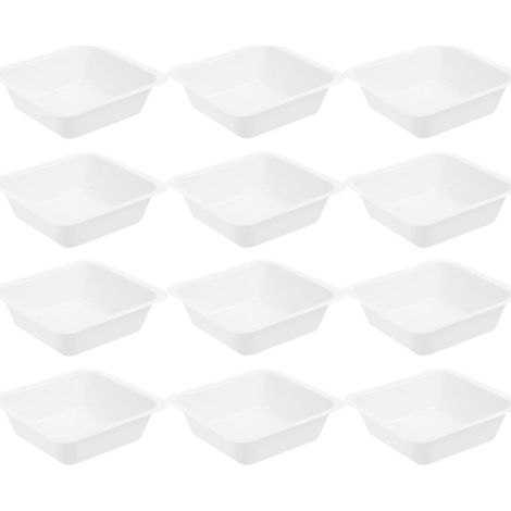 Bateaux de Pesée Plateaux Carrés Moyens Lot de 12 en Plastique Blanc Haute Précision et Facile à Nettoyer pour Laboratoire pour Expériences Pharmaceutiques (1/5)