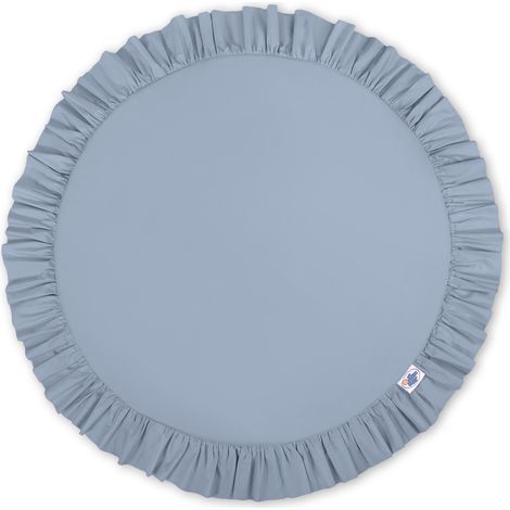 Krabbeldecke mit Rüschen - schmutziges Blau (1/4)