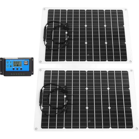 Kit de panneau solaire flexible monocristallin 140 W étanche et anti-retour pour batterie 12 V (1/5)