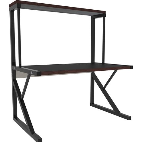Küchenregal, Standregal Mikrowellenregal mit 2 Ablagen, Industrie-Design, für Mikrowelle, Kochutensilien, Gewürze 655430cm Schwarz (1/5)