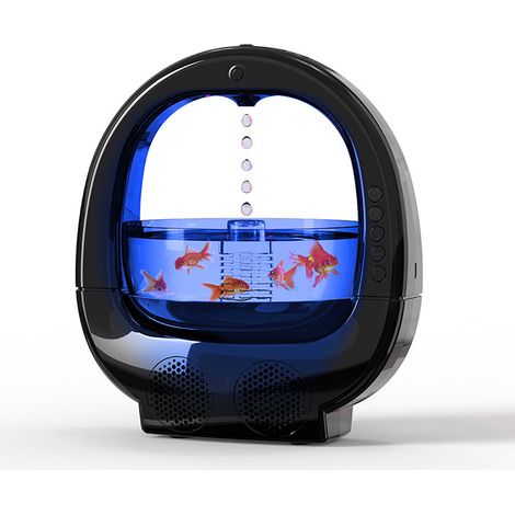 Humidificateur brume froide diffuseur huiles essentielles bruit blanc lumière aquarium double haut-parleur design blanc rose (1/5)