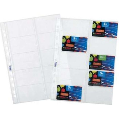 Cf.10 Buste Forate Porta Cards 8.5X5.4 X1