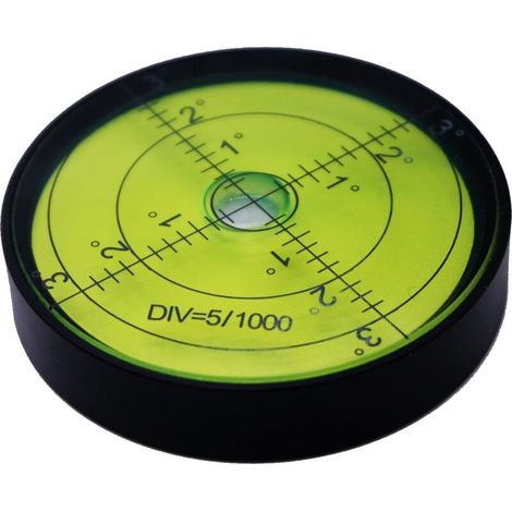 Livella a bolla orizzontale di alta precisione in alluminio, 6,1 cm (2,4 pollici) e strumento circolare da 60 mm (nero, verde) (1/3)