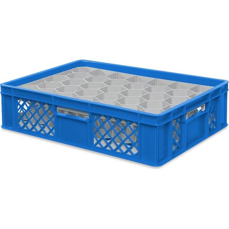 BRB Gläserkiste 600x400 mm für 15, 24, 33 oder 40 Gläser, farbig (Blau, für 33 Gläser Ø 75 mm, Glashöhe max 122 mm) (1/2)