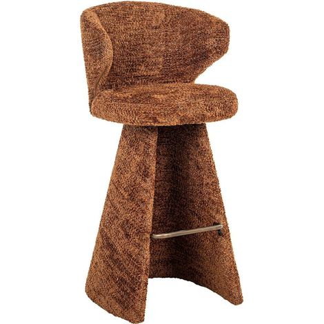 Tabouret de bar velours cinnamon design chaleureux et tendance - cannelle texturé chaleureux (1/5)