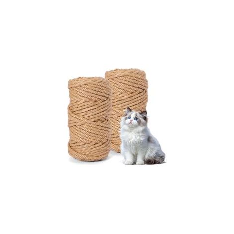 Stück Katzenbaumseil, Natur-Jute-Sisalseil, Natur-Sisal für DIY-Projekte, Katzenkratzbaum, Baumreparatur, Haus- und Gartendekoration, 6 mm × 50 m - Crezuo