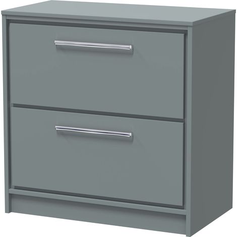 Balterley Longnor 800mm Framed Design Floor Standing 2 Drawer Vanity with Worktop - Coastal Grey
