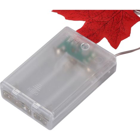 Guirlande lumineuse avec feuilles d'érable, 4 m, 40 LED, guirlande scintillante pour Noël et Halloween (1/5)