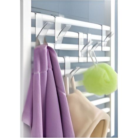 Crochet radiateur sèche serviette - WENKO - Lot de 6 - Plastique - Transparent - 2.5x10.5x7 cm (1/4)